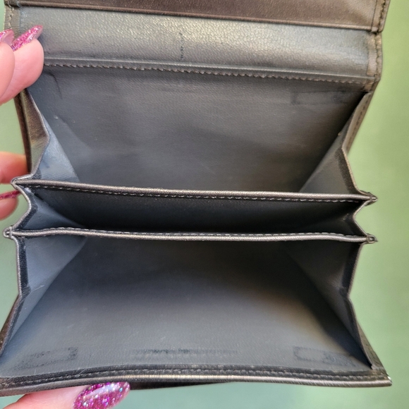 Yves Saint Laurent YSL Logo Plate Bi-Fold Wallet Leather Pewter Silver Hardware - Picture 6 of 12